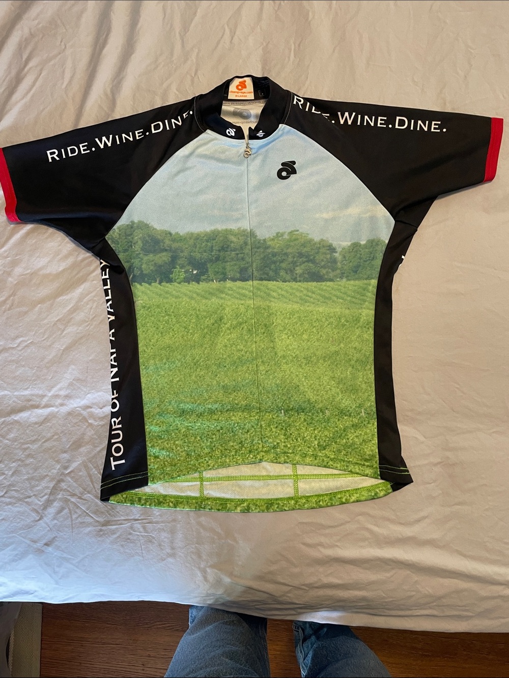 Champ-Sys Women's Short Sleeve Cycling Jersey - Green, Black, Red Accents